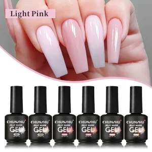 CHUNSHU Jelly Nude Gel Nail Polish 15ML Translucent Semi Permanent Pink Clear Color DIY Nail Art Gel Varnish For Nail Manicure