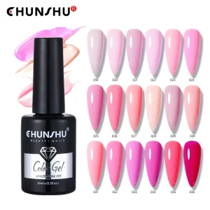 CHUNSHU Nail Gel Polish 10ml Semi Permanent Varnishes Pink Peach Nude Color Gel Soak Off Long Lasting UV Light Cure Nail Art DIY