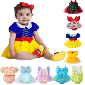 Cartoon Snow Princess Baby Girl Dress Elegant Beauty Birthday Wedding Party Evening Dresses Girl Carnival Christmas Prom Costume