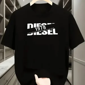 Casual Loose T-shirt with Classic Print Fashionable Summe Cotton Women's Harajuku Short Sleeve Round Neck T-shirt Tops