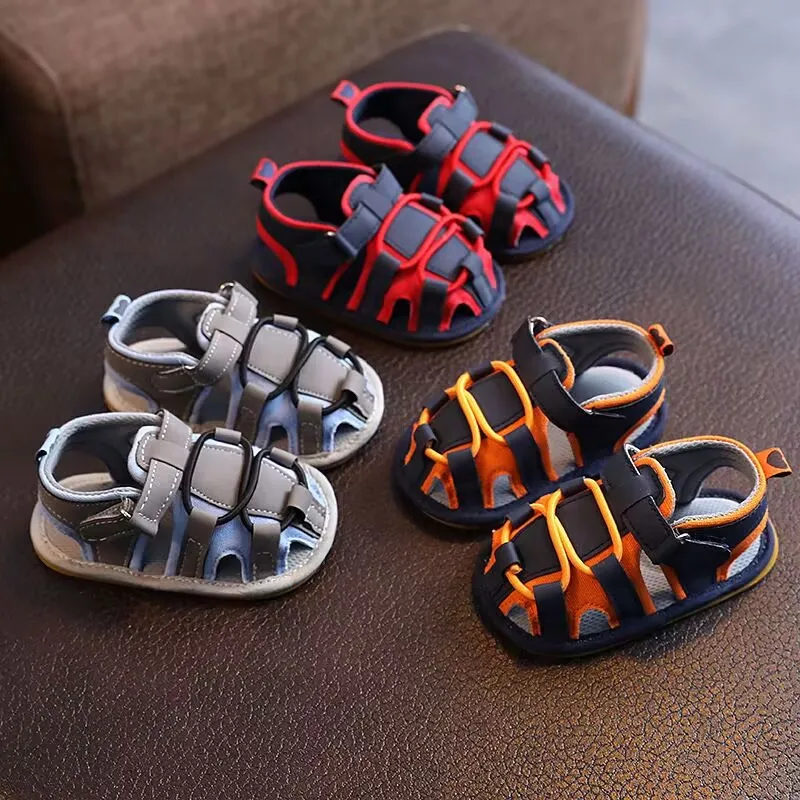 Casual Solid Color Breathable Sandals For Baby Boys Lightweight Comfortable Anti Slip Sandals For Indoor Outdoor Spring/Summer