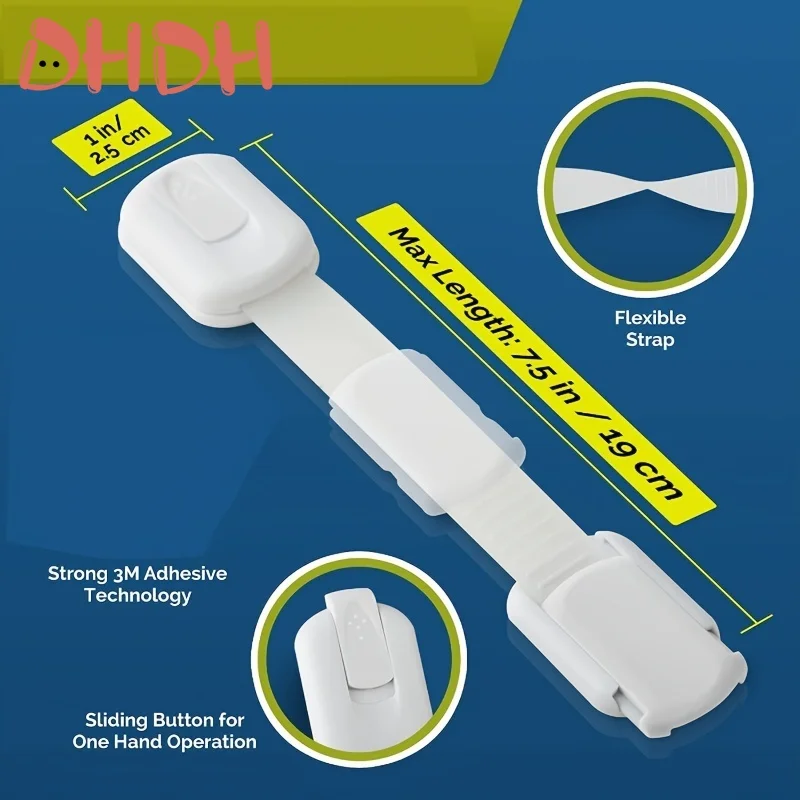 Child Lock Children Protection Baby Safety Lock for Cabinets and Drawers Toilet Fridge & More Adjustable length - Image 4