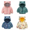 Children Coat Autumn Winter Thicken Jacket Boys Girls Solid Color Hooded Jackets Kids Parka Outerwear 2-6 Years