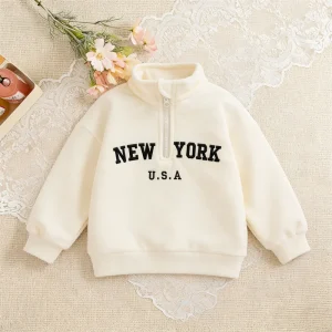 Children's Apparel Spring/Fall Seasonal Letter Print Cotton Kids' Top Jacket Casual Long-Sleeve Baby Top Sweatshirt Baby Girl Cl