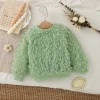 Children's Clothing Fall/Winter Solid-Color Warm Long-Sleeve Baby Girl Top Casual Crewneck Baby Sweatshirt Top
