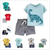 Cotton Little Boy Clothes Suit Dinosaur Baby Tee Shirts Shorts Pant 2-Pieces Outfit Brachiosaurus Dino Costumes Soft 0-2 Year