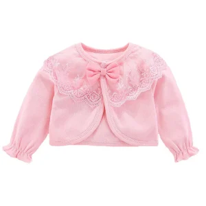 Cotton Newborn Baby Coat For Girls Bow Lace Princess Infant Coat Wedding Birthday Party Toddler Baby Girls Outerwear Clothes