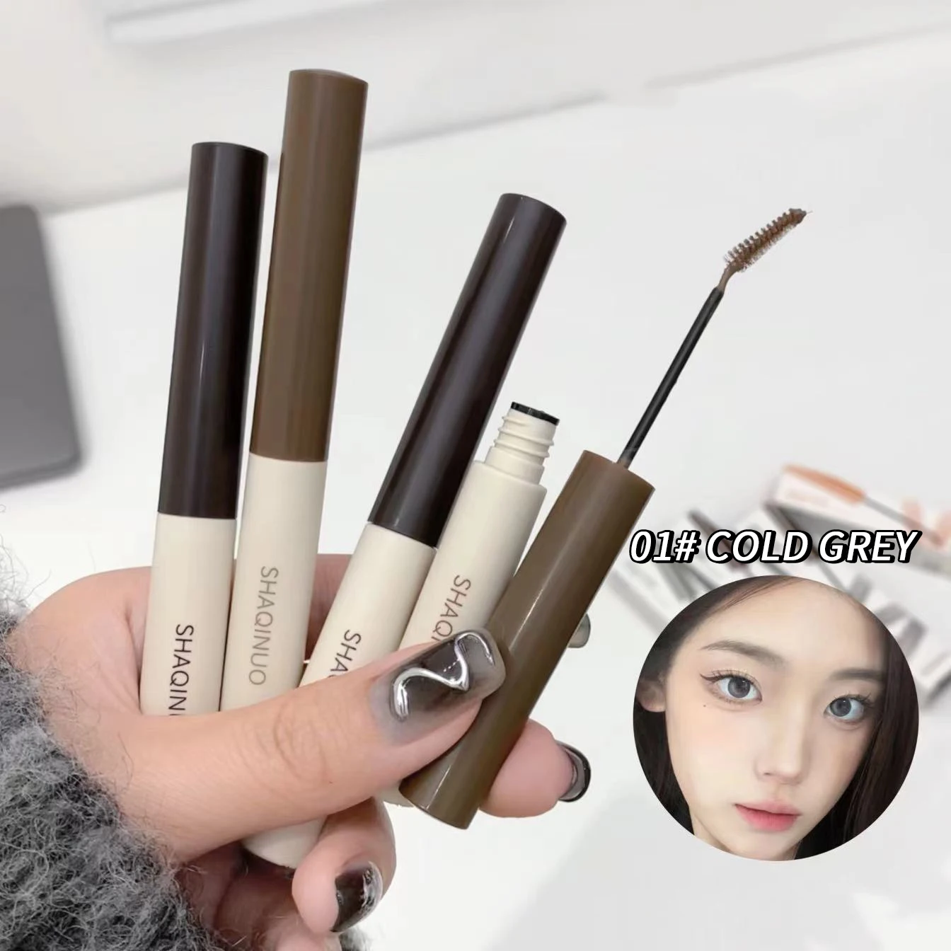 Cream Eyebrow Pencil Matte Brow Gel Natural Color Long-Lasting, 3D Shaping Waterproof Sweatproof, Smudge-Proof - Image 3