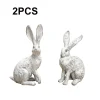 Creative Yard White Rabbit Ornaments Home Park Garden Rabbit Statue Props Resin Sculpture