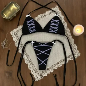 Cross-Border INS Style Retro Floral Print Sexy Casual Beach Style Two-Piece Set Bikini For Women