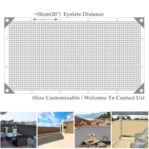 Customizable Balcony Privacy Screen Outdoor Sunshade Net Gazebo Shade Cloth Patio Shelter Screen Garden Privacy Fence Netting