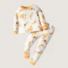 Cute Banana-Printed Kidsren's Pajamas, Pure Cotton Long-Sleeved and Long-Pants Set for Boys and Girls, Spring & Fall Baby Home Clothes