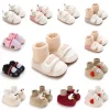 Cute Cartoon Baby Bear Shoes for Boys and Girls Soft Cotton Anti Slip Monochromatic Newborn Walking New Winter