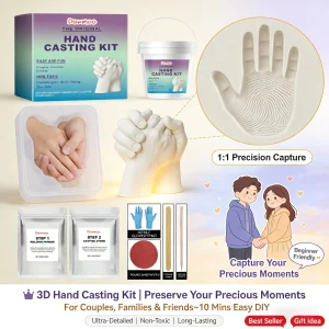 DIY Hand Casting Kit 3D Mold Making Set Family Memorial Gift Couple Baby Handprint Plaster Casting Safe Complete Craft Set