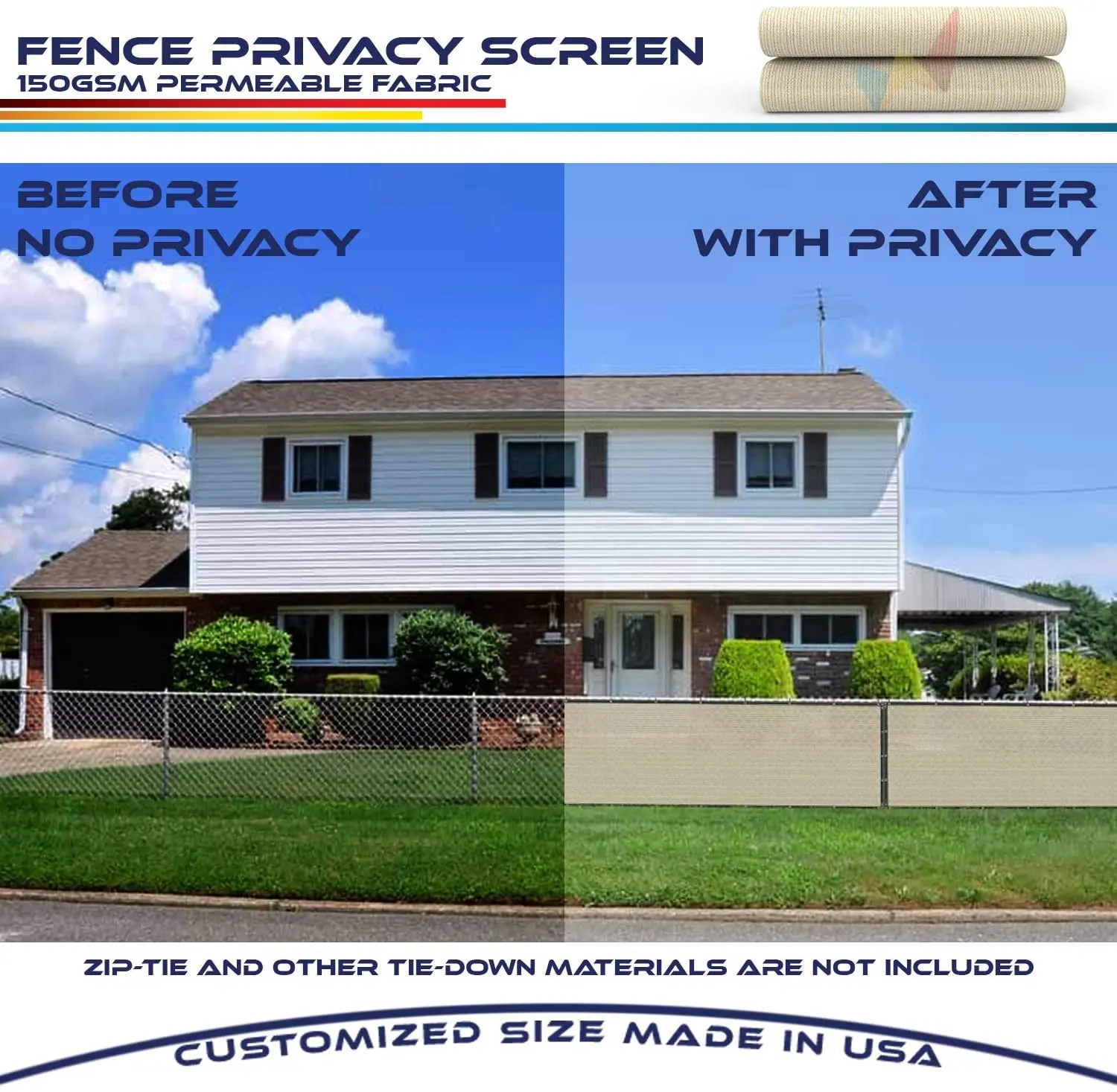 Dark Green Fence Privacy Screen Windscreen Cover Fabric Shade Tarp Netting Mesh Cloth for for Outdoor Fence Backyard, Patio - Image 5