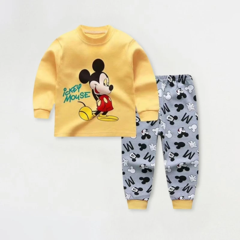 Disney Mickey Print Baby Boys Underwear Set Autumn Kids Home Clothes Suit Casual Cartoon Long Sleeve Tops + Pants Children's Pjs - Image 5