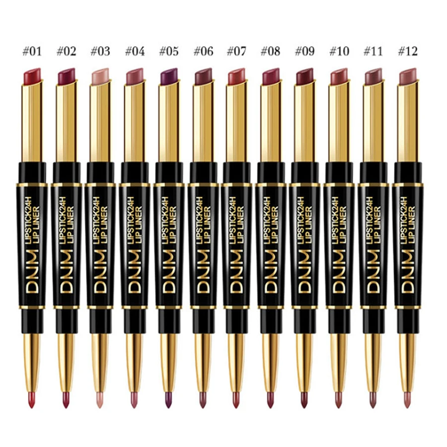 Double-ended Non-stick Cup Long Lasting Lipstick Lip Liner High Pigmented Waterproof Valentine's Day Gifts - Image 2