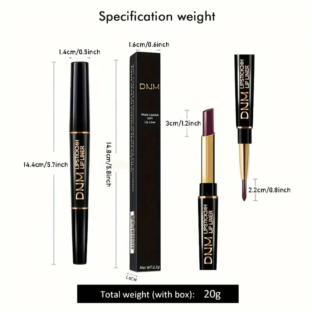 Double-ended Non-stick Cup Long Lasting Lipstick Lip Liner High Pigmented Waterproof Valentine's Day Gifts - Image 3