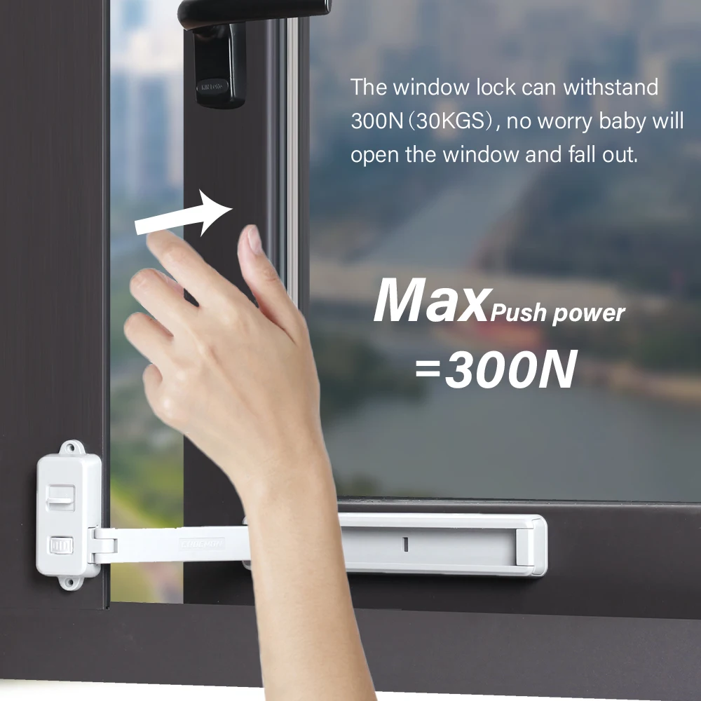 EUDEMON 1PC Window Lock Child Protection Window Restrictor Baby Safety Stopper Falling Prevention Locks Limiter - Image 3