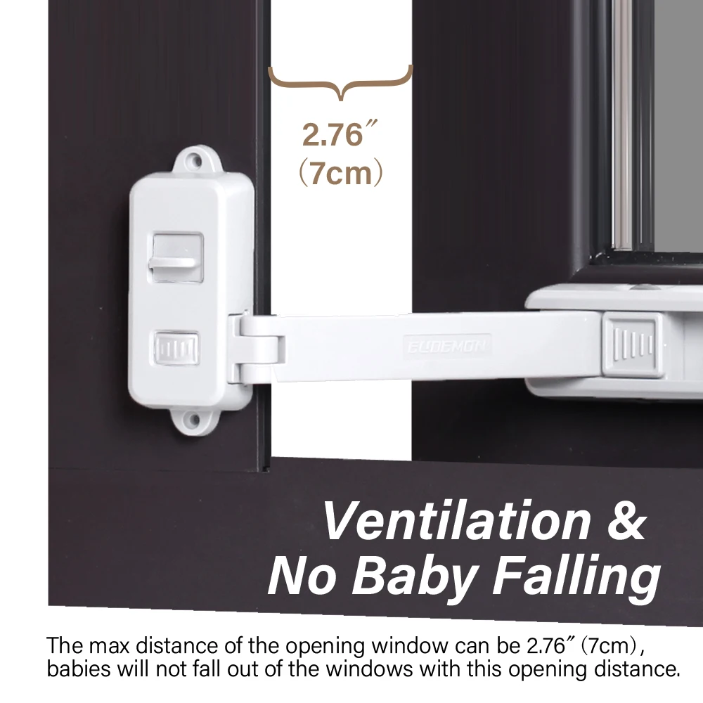 EUDEMON 1PC Window Lock Child Protection Window Restrictor Baby Safety Stopper Falling Prevention Locks Limiter - Image 4