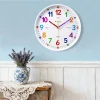 Early Education Wall Clock Colorful Number Kids Learning Time for School Classroom Bedrooms Silent Analog Clock 8/10/12 Inch