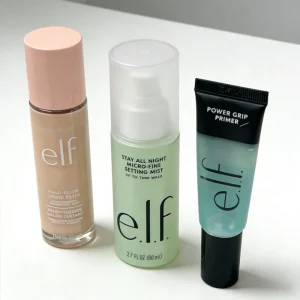 Elf Pre Makeup Green and Pink Even Skin Tone Moisturizing Base and Lasting Isolation Finishing Spray Liquid Foundation Essence