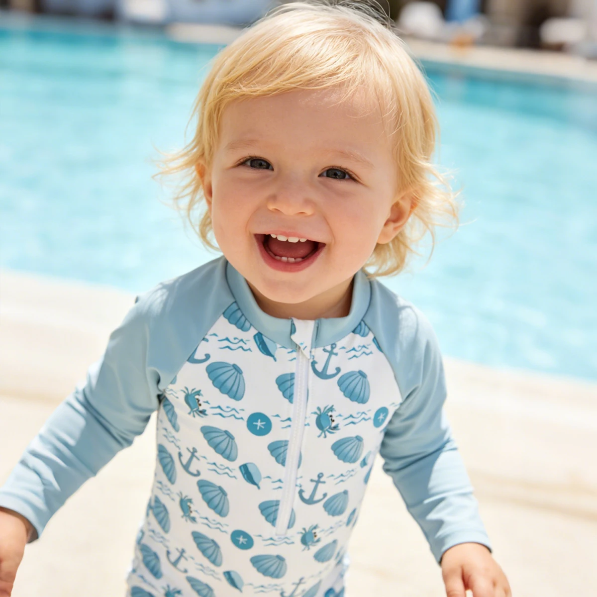 Elinfant Baby One Piece Swimsuit Infant Toddler Boy Girl Swimwear Fashion Prints Zip Front Washable Reusable Baby Clothes - Image 3