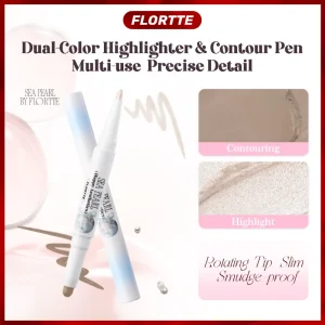 FLORTT2-in-1 Rotating Highlighter & Contour Stick, Portable Design, Face Shaping & Contouring Pen, Suitable for Makeup Beginners