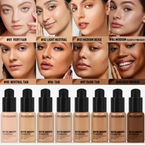 Facial Liquid Foundation 30ml High Coverage Waterproof and Sweatproof Concealer Makeup Foundation Liquid Foundation Makeup
