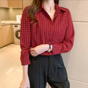 Fashion ladies shirts New elegant Women Blouses Long Sleeve Button-Down Tops blusa mujer