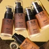 Full Coverage Foundation Deep Brown 30ml Water Based Liquid Makeup Sweatproof Transfer Resistant For A Complexion