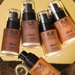 Full Coverage Foundation Deep Brown 30ml Water Based Liquid Makeup Sweatproof Transfer Resistant For A Complexion
