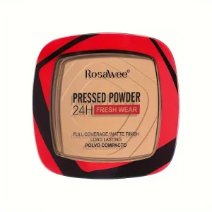 Full Coverage Pressed Powder Foundation With Puff Applicator, 24H Wear Matte Control Oil Foundation Long Lasting Face Makeup