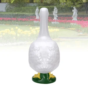 Garden Goose Statue Resin Lifelike Large Size White Goose Sculpture Ornament for Pool Yard Outdoor Decor Garden Goose Statue