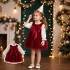 Girls' Dress Winter Lace Bow Long-Sleeve Baby Girl Dress Adorable First Birthday Baby Dress Baby Girl Clothes