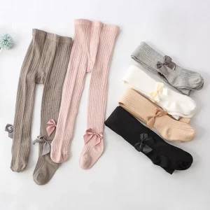 Girls Princess Cute Bowknet Tights Baby Kids Winter Cotton Warmer Kawaii Pantyhose Spring Autumn Trousers Infant Toddle Leggings