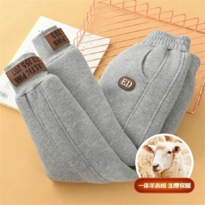 Girls Thicken Pants Boys Plus Velvet Trousers Kids Warm High Quality Cotton Sweatpants Teens Autumn Winter Casual Clothing