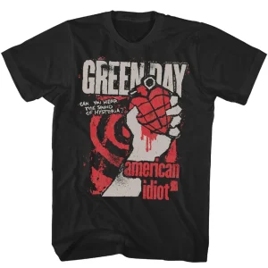 Green Day American Idiot Hysteria T Shirt Mens Rock Music Classic Band Tee Short-sleeved Women Fashion Street Top