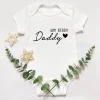 Happy Birthday Daddy Letters Print Baby Bodysuit Baby Grow for Infant Toddler Boys Girl 100% Cotton Romper Jumpsuit