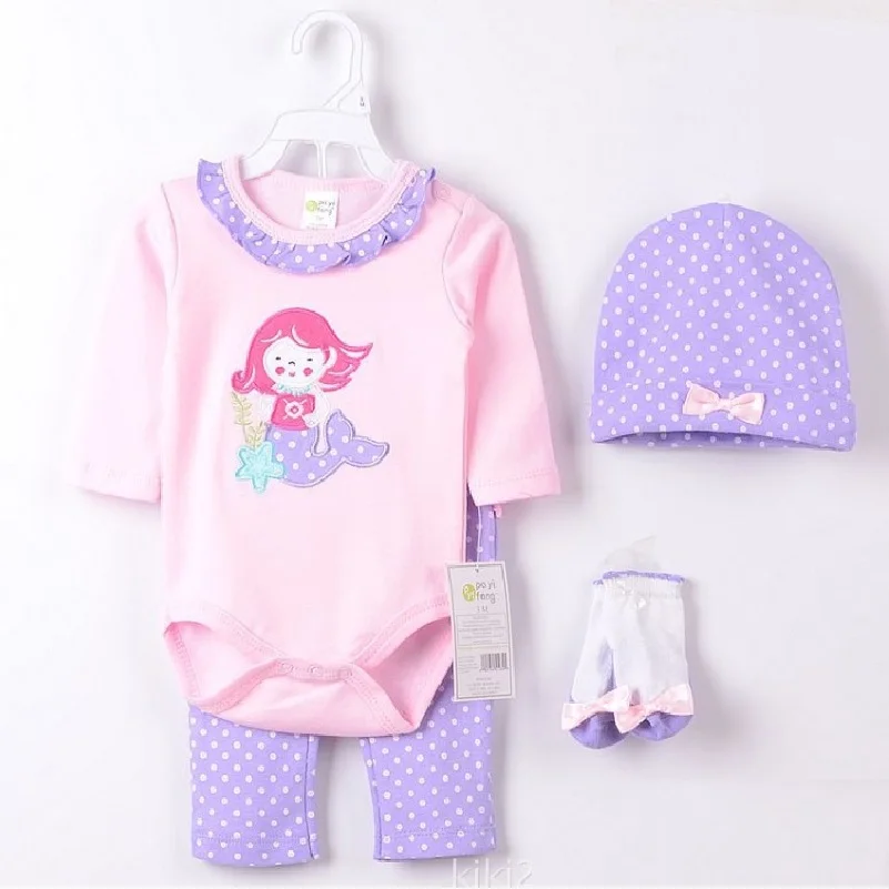 Hooyi Baby boy Clothes Suits newborn 4-pieces Set baby clothing girl Bodysuit pant t-shirt sock bib 5pcs sets bebes jumpsuits - Image 4