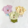 Hot Sale 2Pcs/set Baby Clothes Ice cream Patchwork T-Shirts+Loose Shorts Boys Girls Infant Sets Toddler Summer Kids Clothes