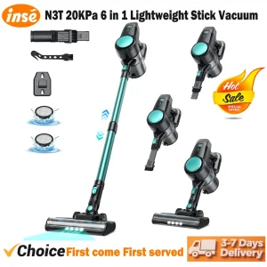 INSE 20Kpa Power Cordless Vacuum Cleaner Ultra Lightweight 6 in 1 Handheld Stick Vacuum 40mins Runtime Home appliance for Carpet