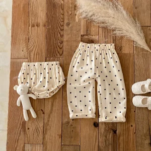 Infant Baby Pants Toddler Girls Polka Dot Linen Pants Newborn Bloomers Shorts Girls Casual Trousers Children Clothes