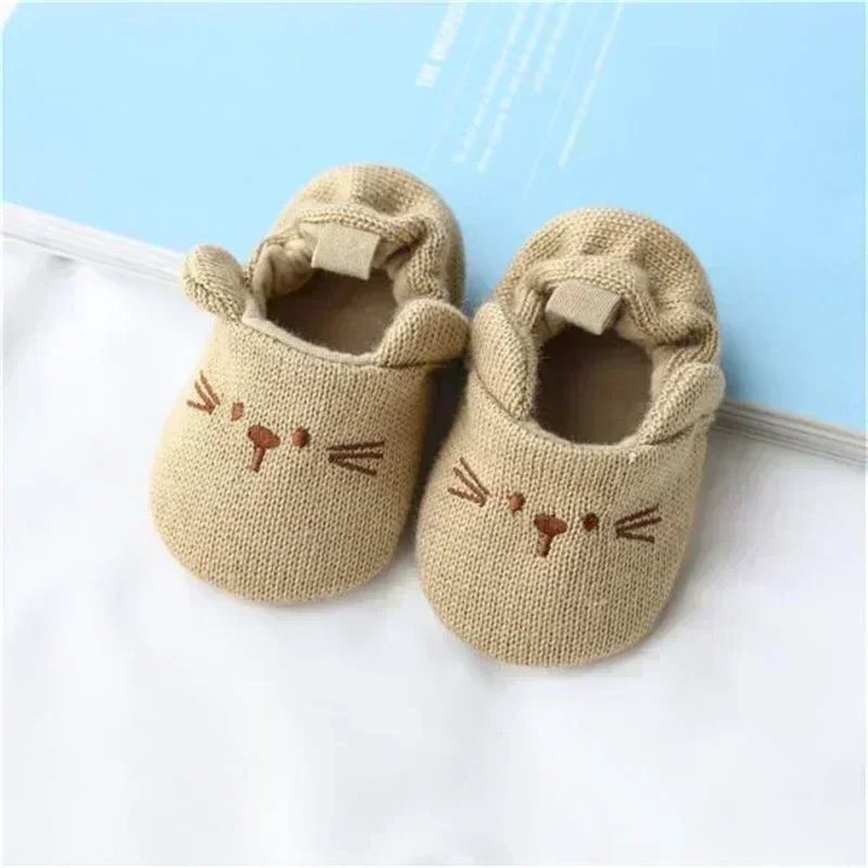 Infant Toddler Slippers Baby Boys Girls Knited Crib Shoes Cute Cartoon Mouse Panda Anti-slip Prewalker Baby Slippers - Image 4