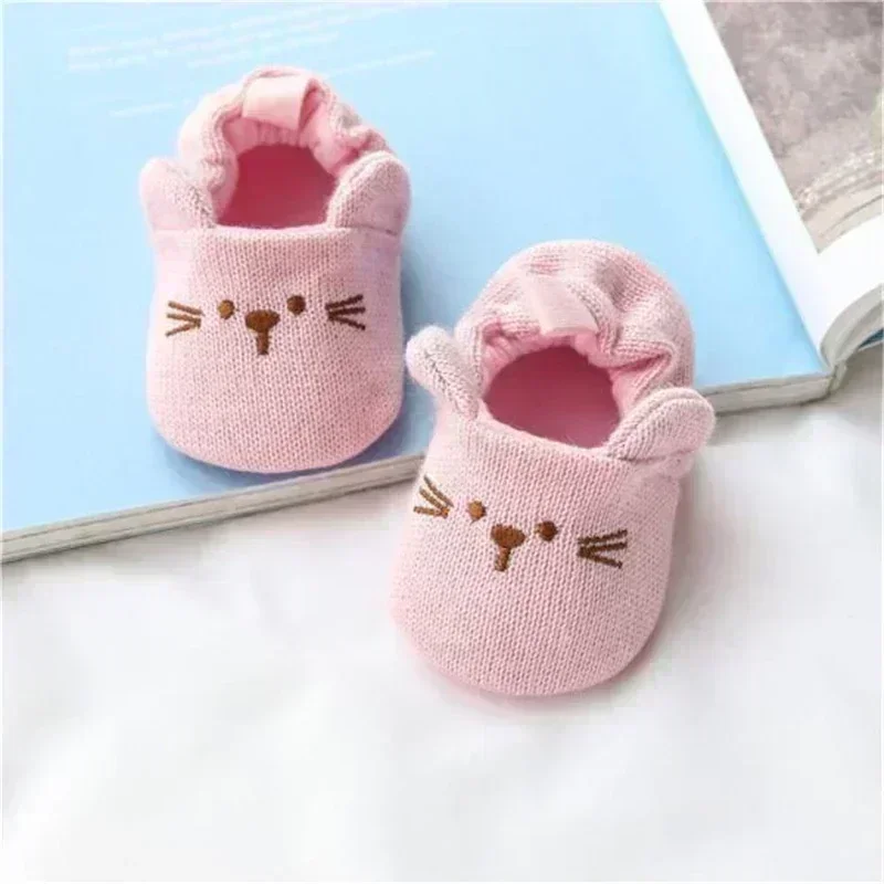 Infant Toddler Slippers Baby Boys Girls Knited Crib Shoes Cute Cartoon Mouse Panda Anti-slip Prewalker Baby Slippers - Image 5