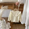 Infant and toddler sweater cardigan, new autumn lace collar baby girl fur coat knitted sweater top