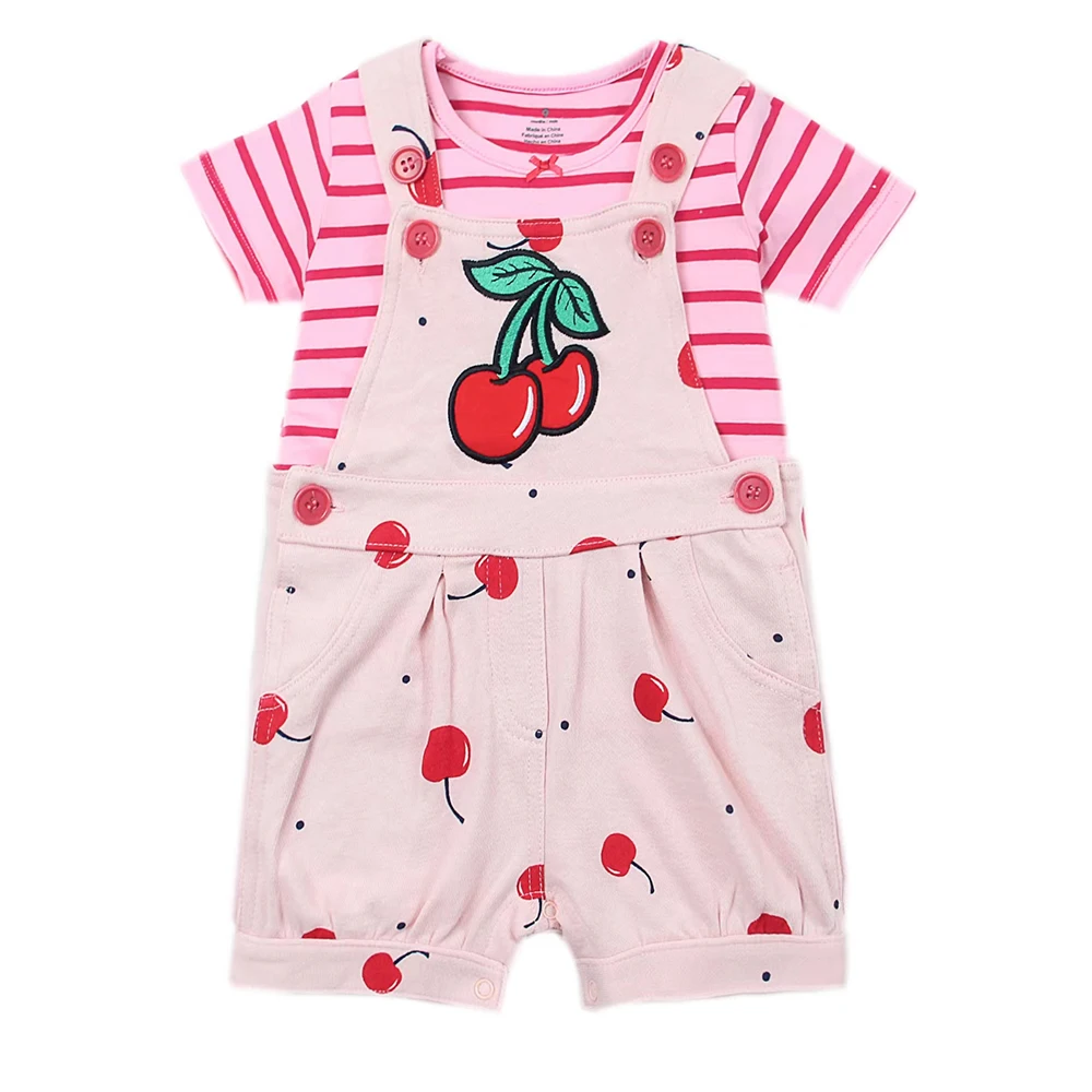Ircomll 2pcs Newborn Casual Baby Boy Girl Clothing Suits Short-sleeve Tees+Overalls Clothes Sets Toddler Baby Outfit - Image 3