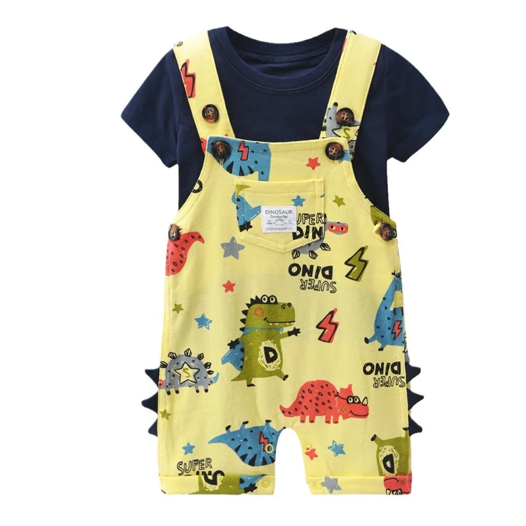 Ircomll 2pcs Newborn Casual Baby Boy Girl Clothing Suits Short-sleeve Tees+Overalls Clothes Sets Toddler Baby Outfit - Image 4
