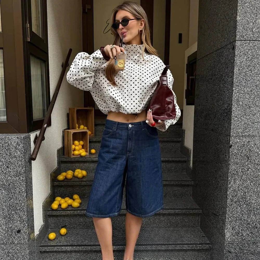 KONDALA Casual Dot Print Bomber Jackets Long Sleeve Zipper Pockets Women Outwears Fashion 2026 Spring Streetwear Y2K Girl Jacket - Image 5