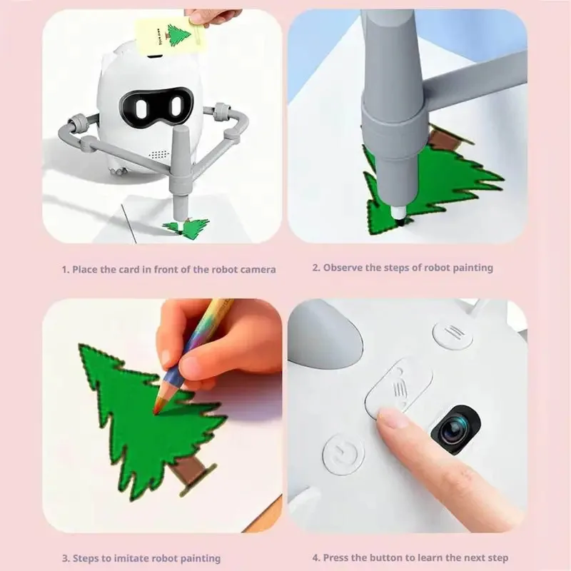 Kids Automatic Drawing Robot Toy Preschool Learning Activities with 100 Cards for 4 5 6 7 8 9 Years Old Kids Boys and Girls - Image 2